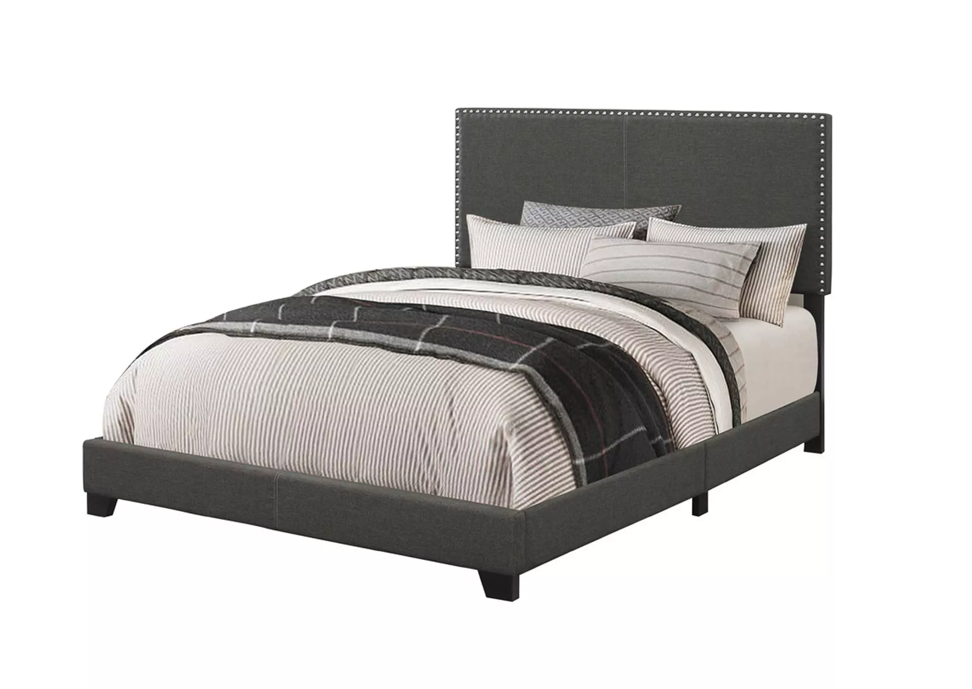 Boyd Upholstered Full Panel Bed Charcoal