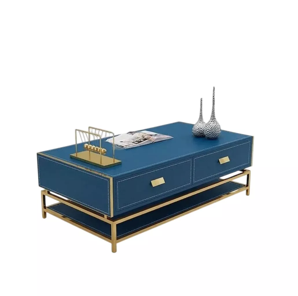 Brilliant Blue Impressive Rectangular Coffee Table
