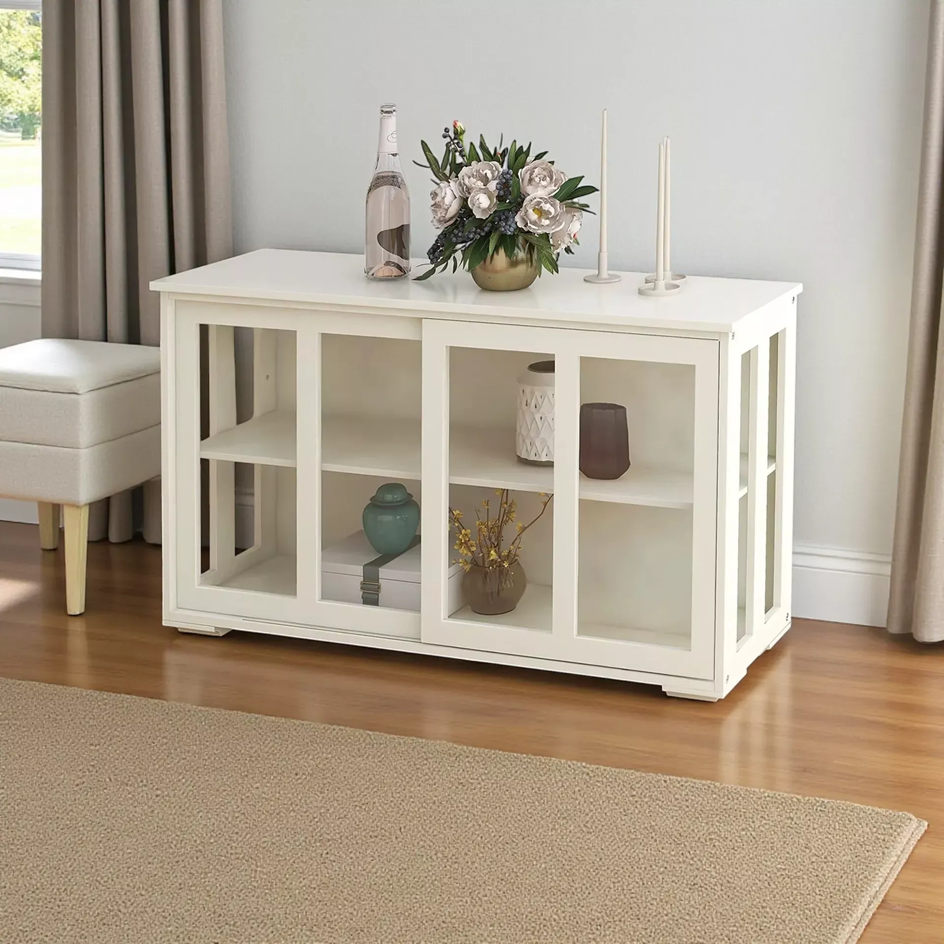 Buffet Table With Sliding Door