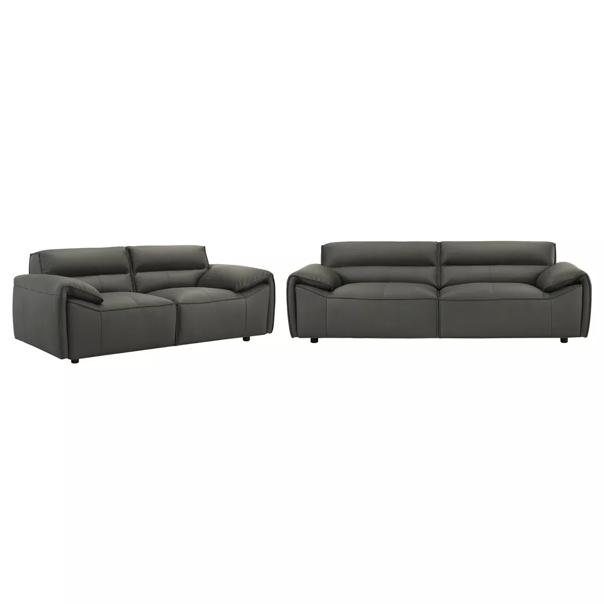 Buxton 2-piece Leather Upholstered Sofa Set Graphite