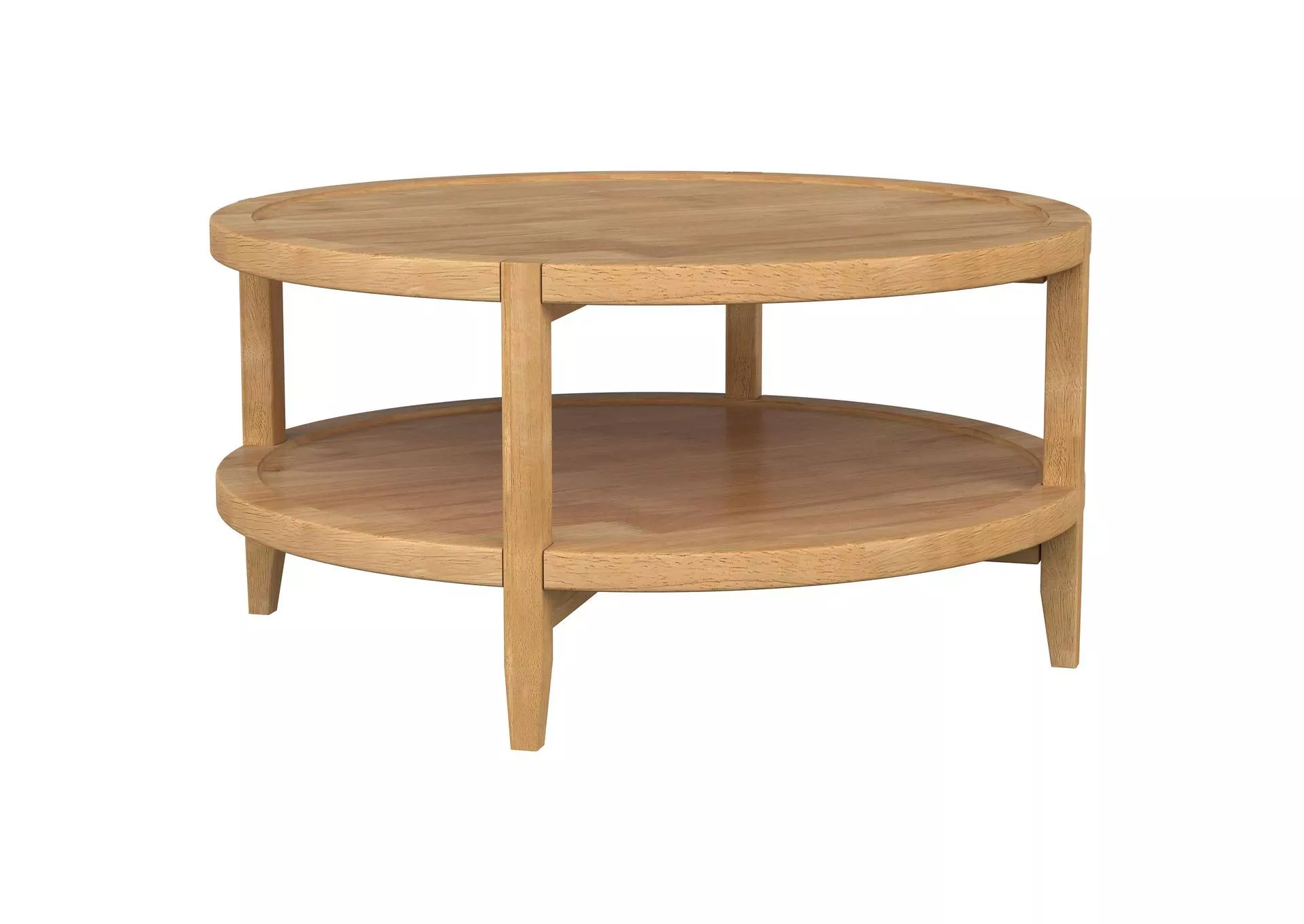 Camillo Round Solid Wood Coffee Table Maple Brown