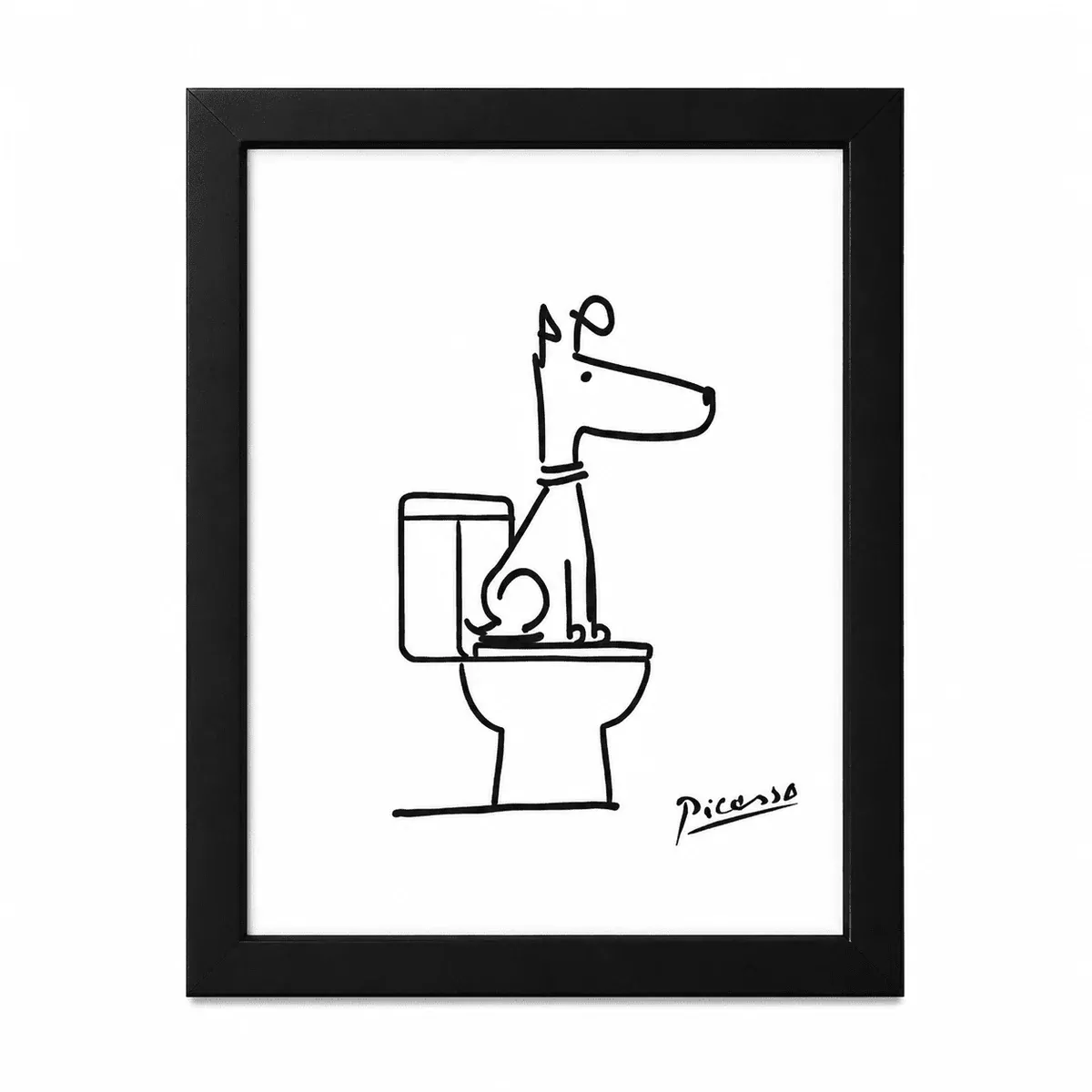Canine On Loo - Framed Print