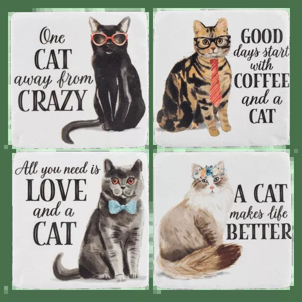 Cat Coasters - Set of 4