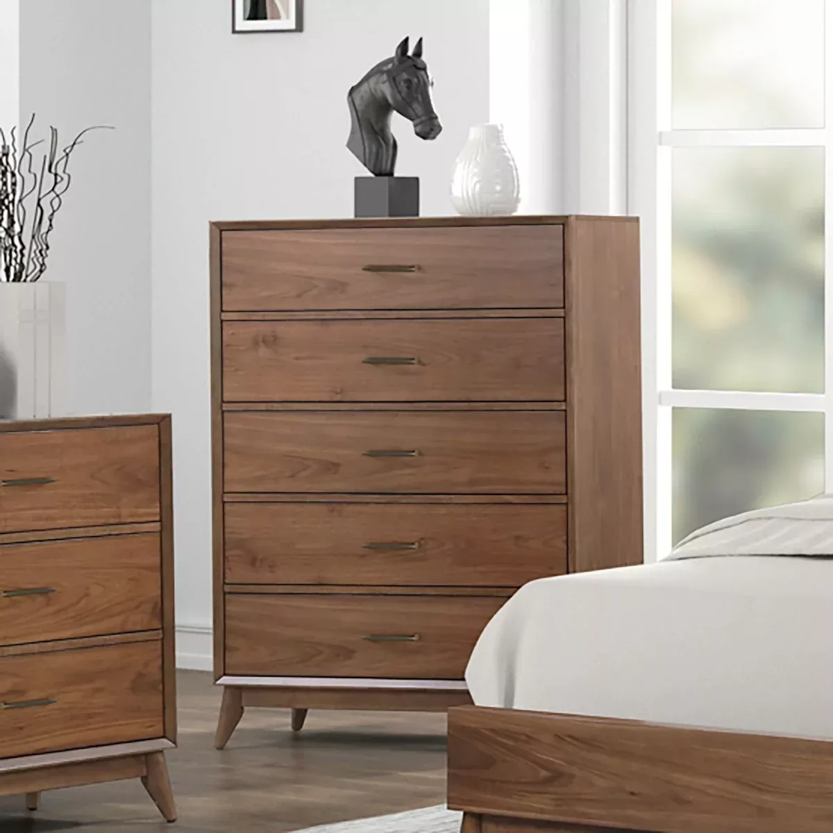 Century Modern - 5 Drawer Chest - Walnut