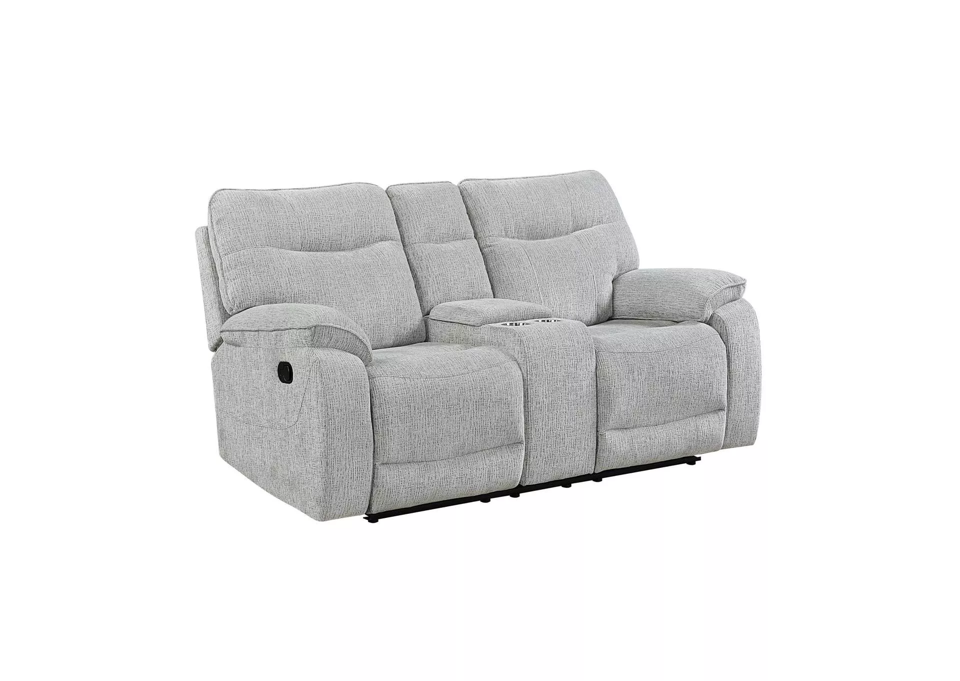CHABLIS RECLINING CONSOLE LOVESEAT - MIST GRAY