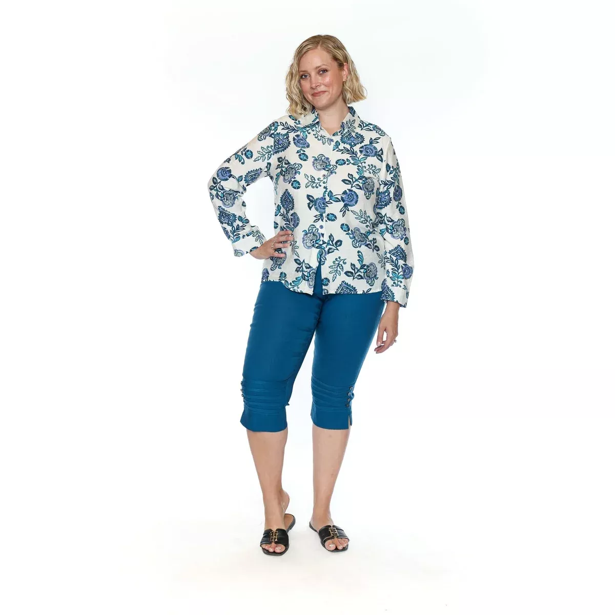 Christine Printed Button Up Blouse