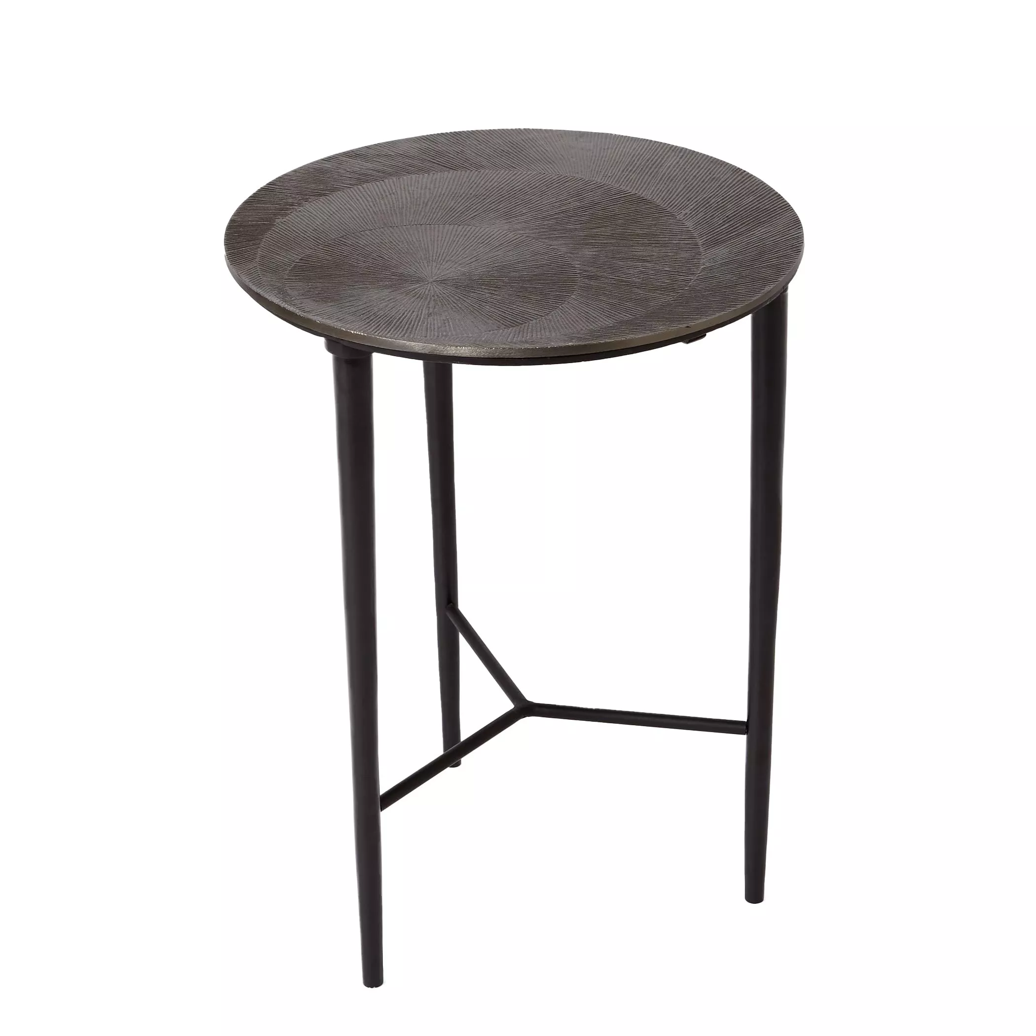 Circle Etched Accent Table-Black