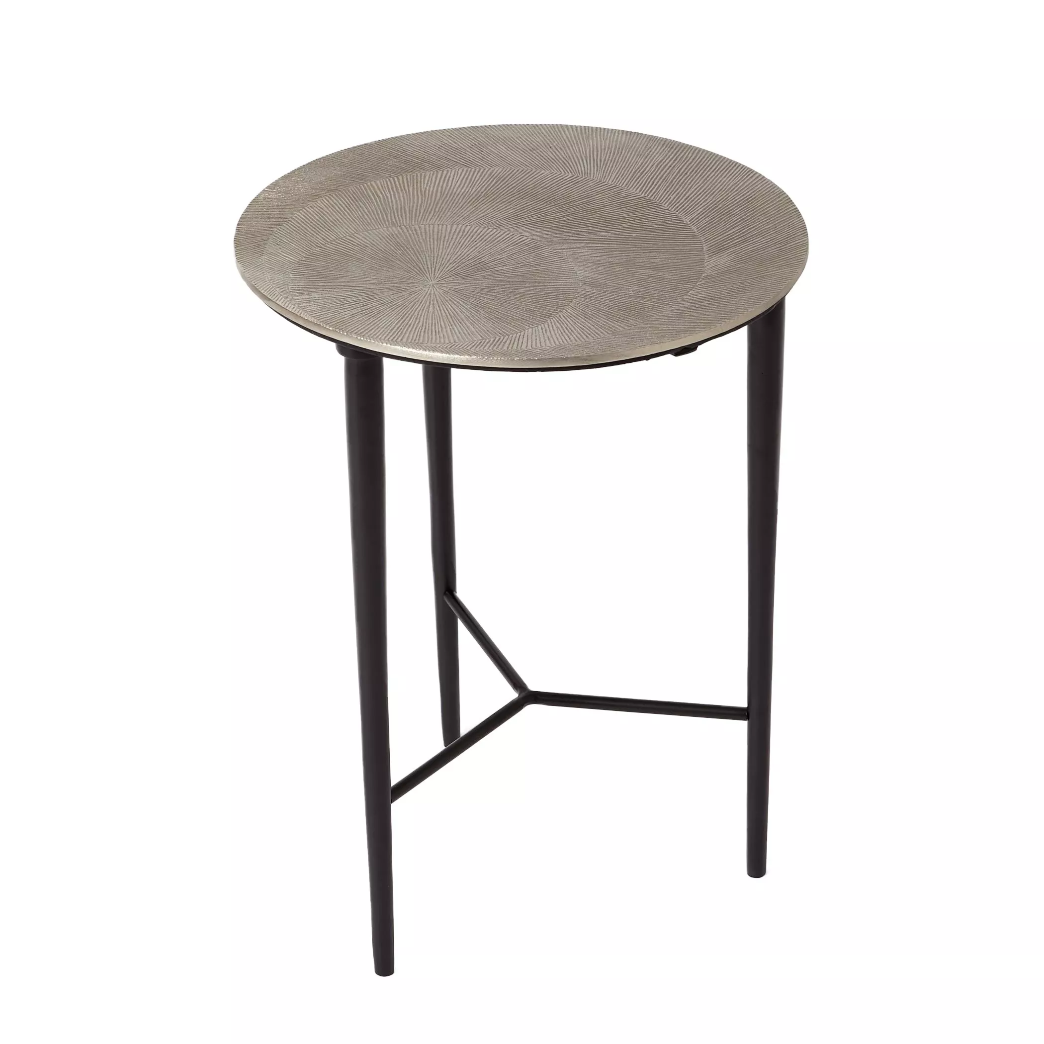 Circle Etched Accent Table-Silver
