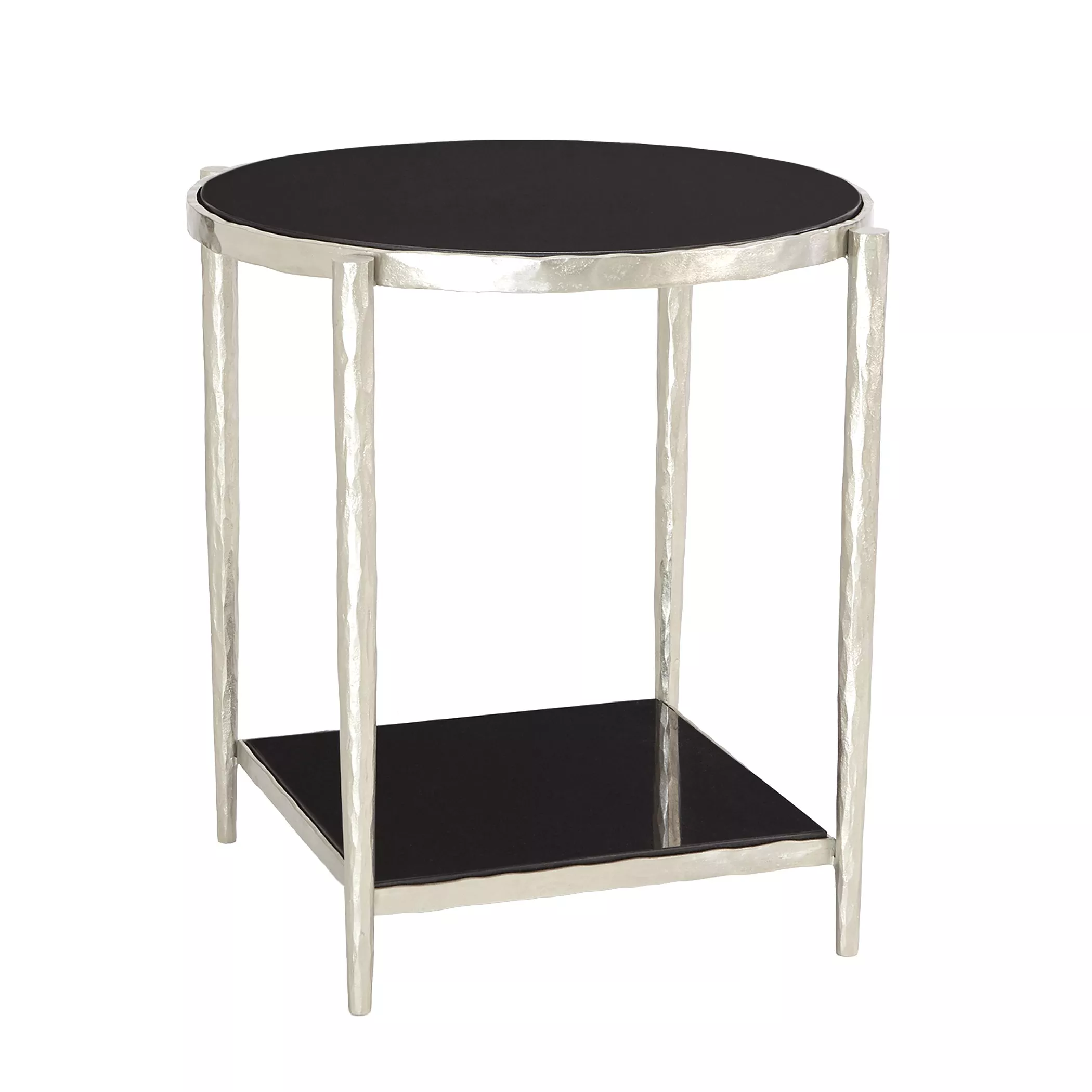 Circle/Square Silver Side Table
