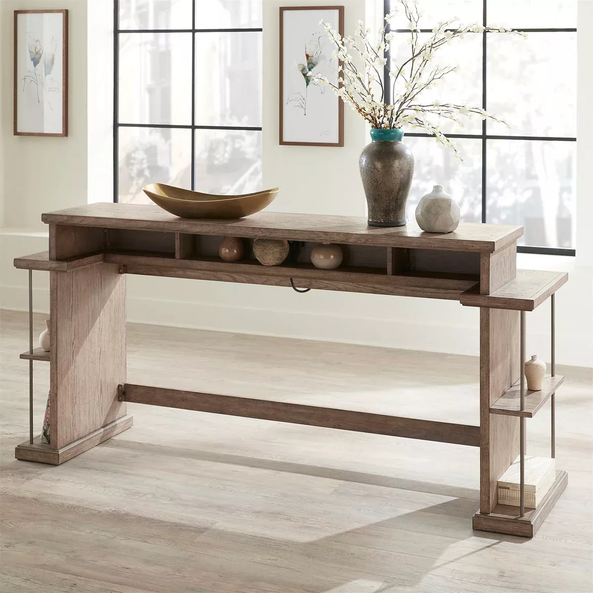 City Scape - Console Bar Table - Burnished Beige