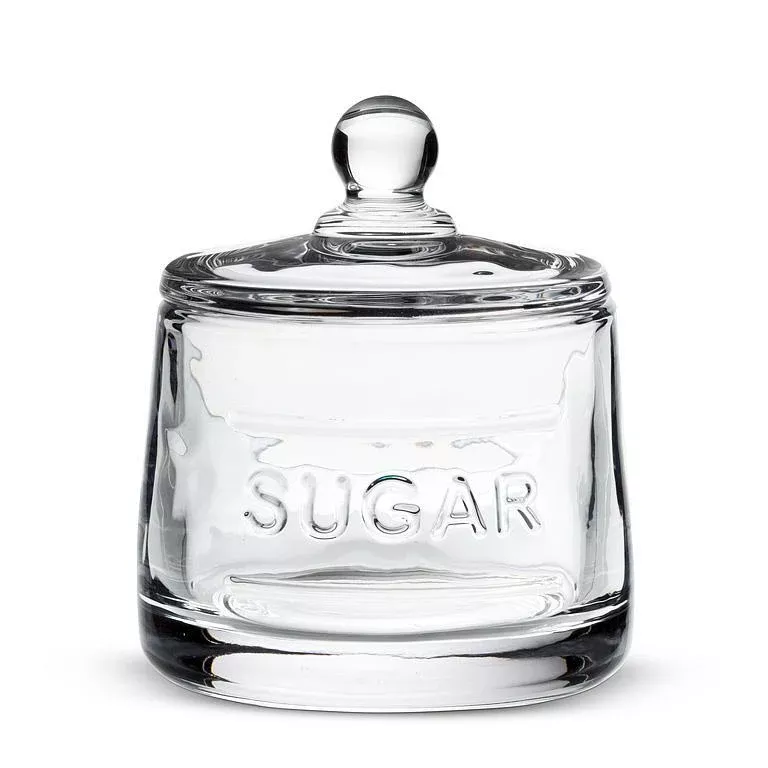 Classic Text Sugar Pot With Lid