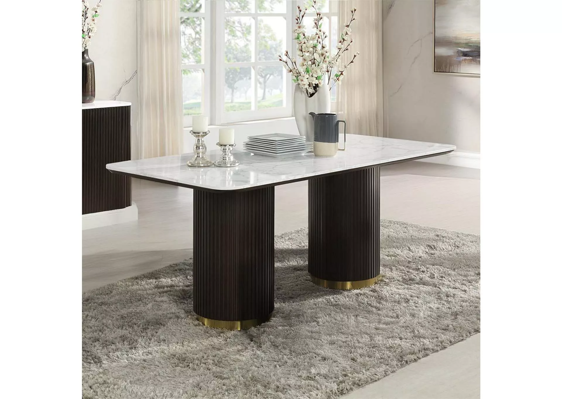 Clayten Dining Table with Marble Top