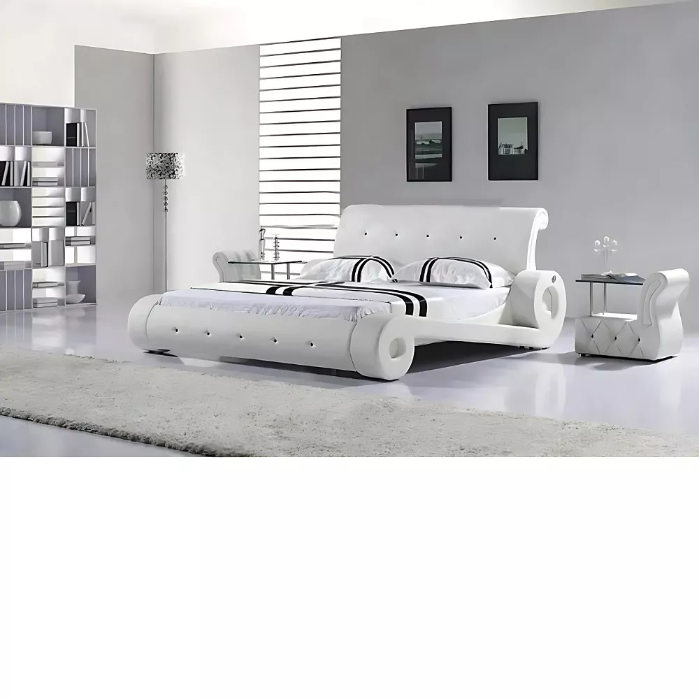 Comfortable Modern Soft Leather Bed