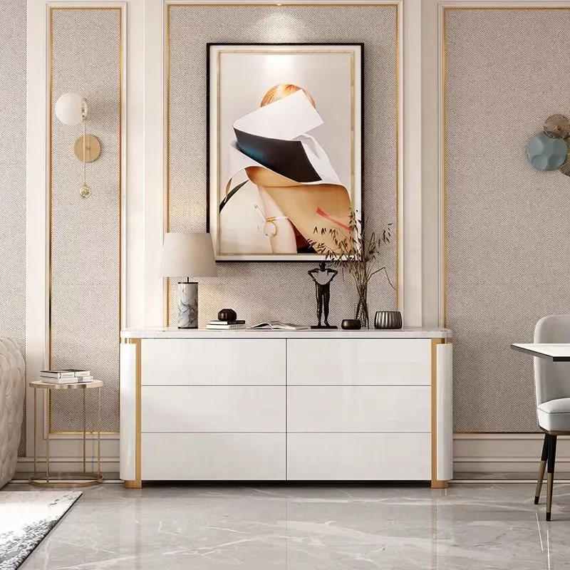 Compact Solid Wooden Buffet Table