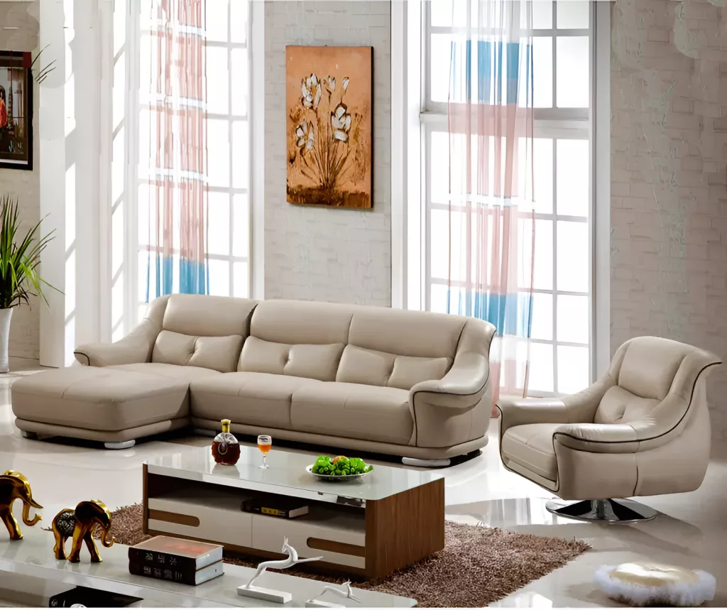 Contemporary Designed Sectional Leather Sofa Set