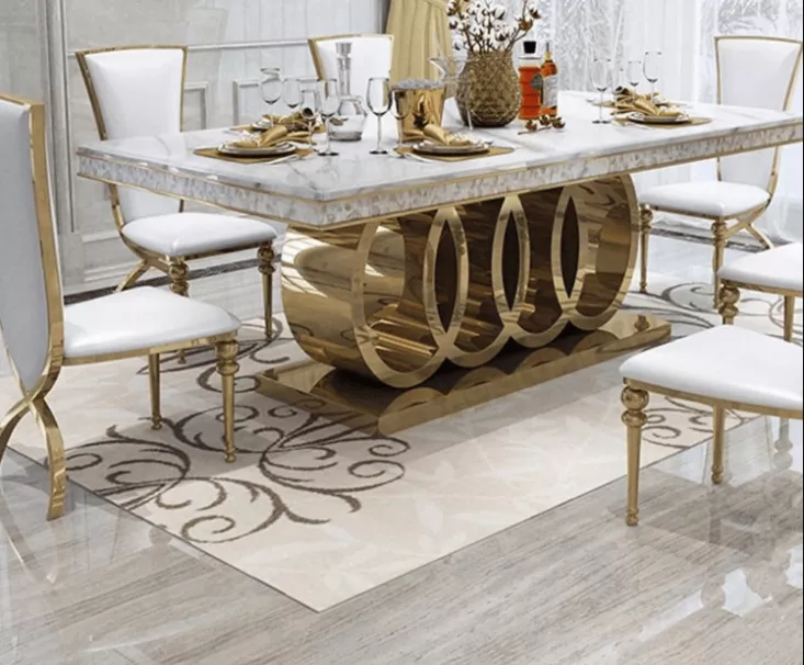Contemporary Rectangular Marble Dining