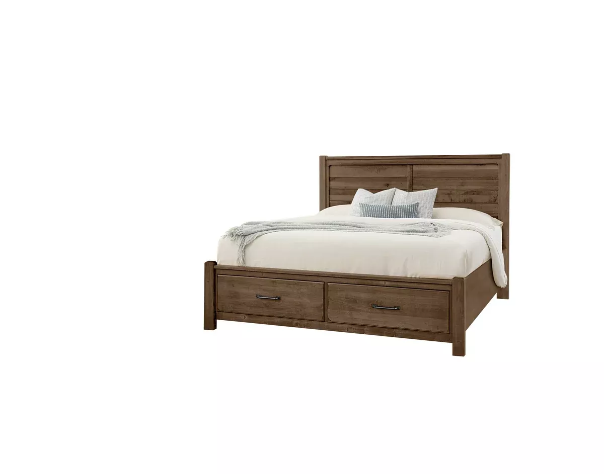 Cool Rustic - Plank Bed With Storage Footboard