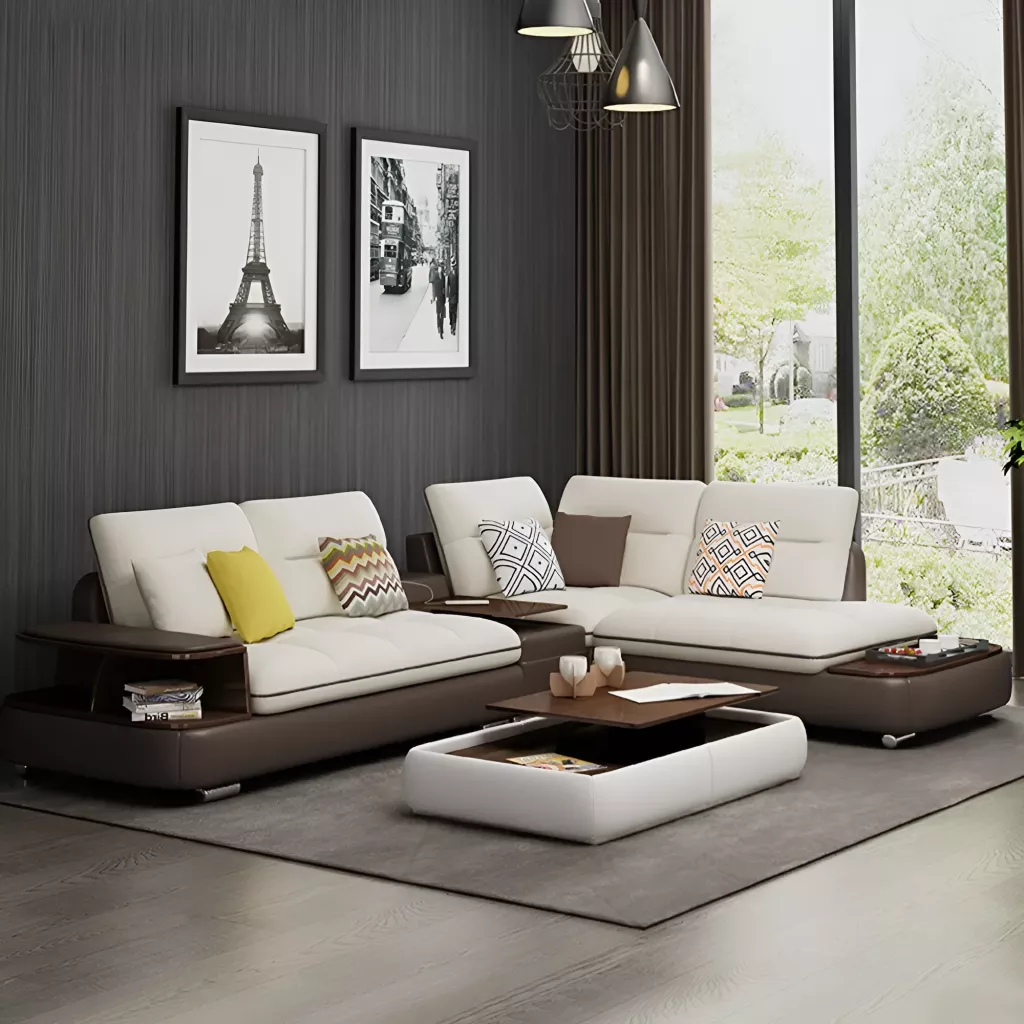 Corner Sectional Leather Sofa With Chaise