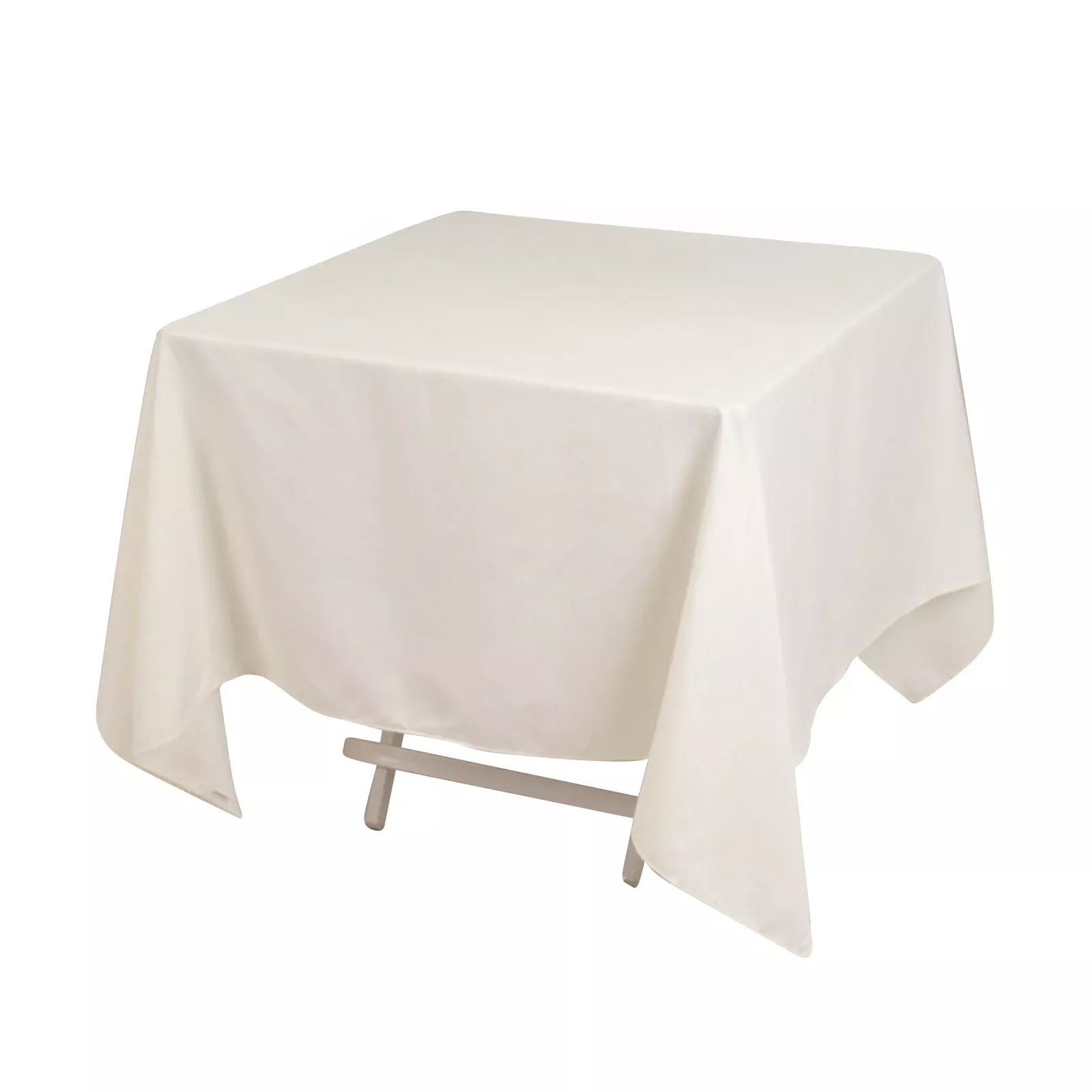 Cotton Blend 70"x70" Square Tablecloth Ivory - Wrinkle-Resistant Fabric Table Cover