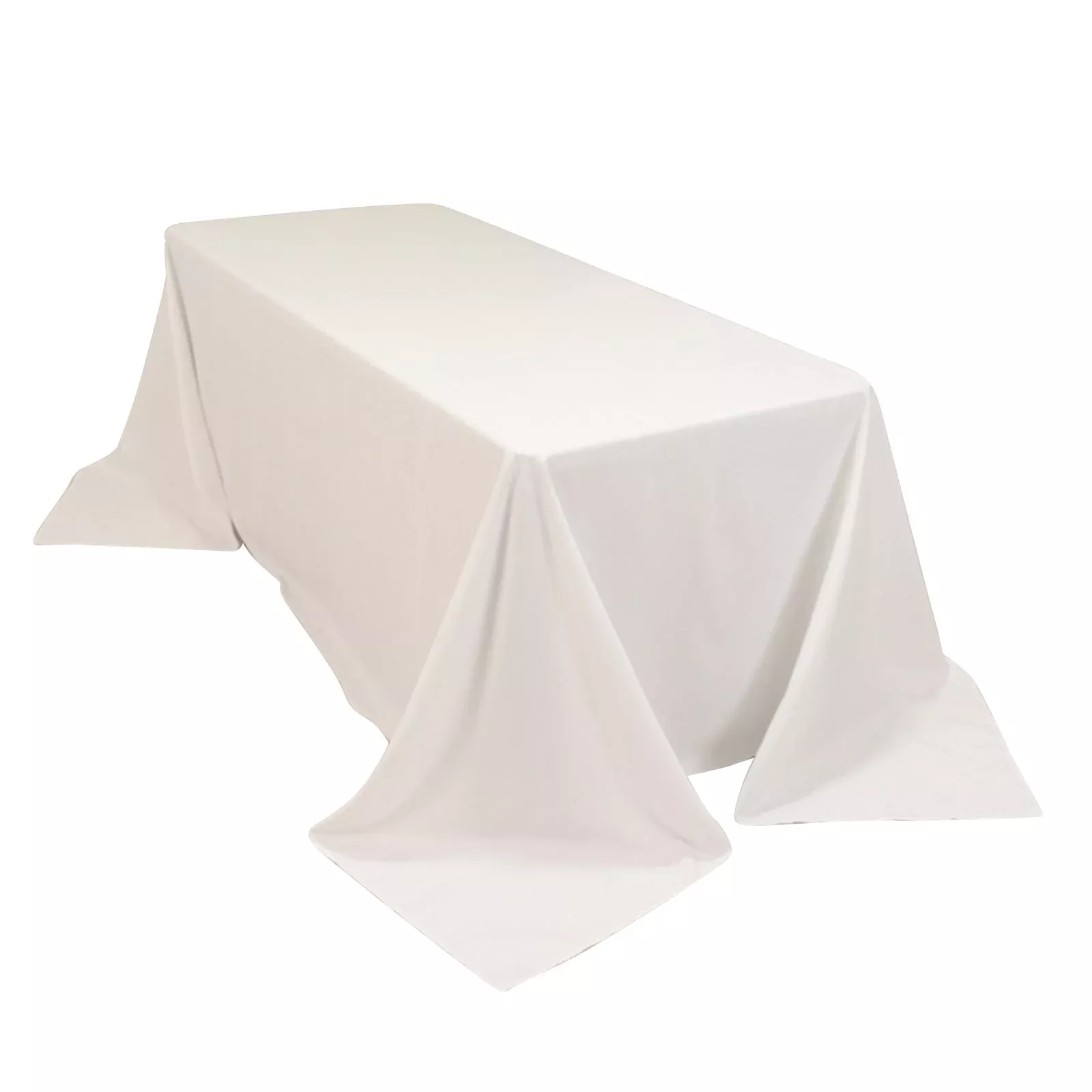 Cotton Blend 90"x132" Rectangle Tablecloth White - Seamless Wrinkle-Resistant Design for Classy Occasions