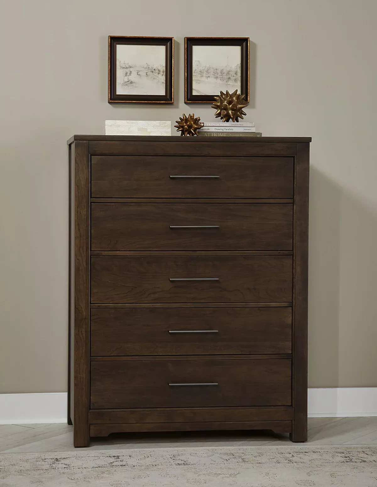 Crafted Cherry - 5 Drawers Chest