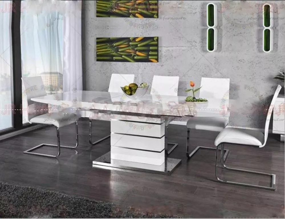 Creative Frilly White Wooden Dining Table