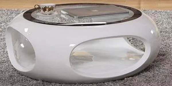 Creative Hollow Round Glass Coffee Table