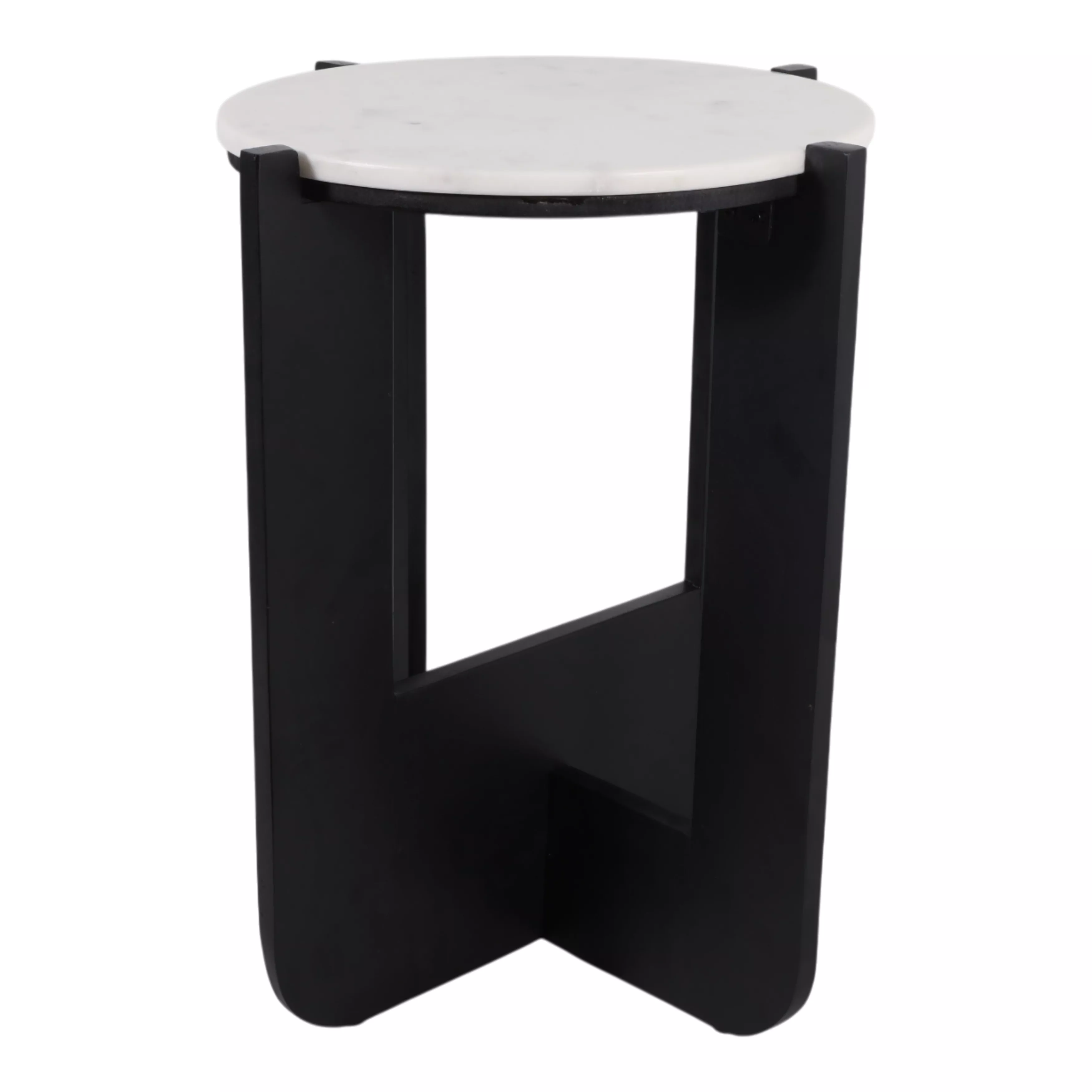 Criss-Cross Marble Top Accent Table