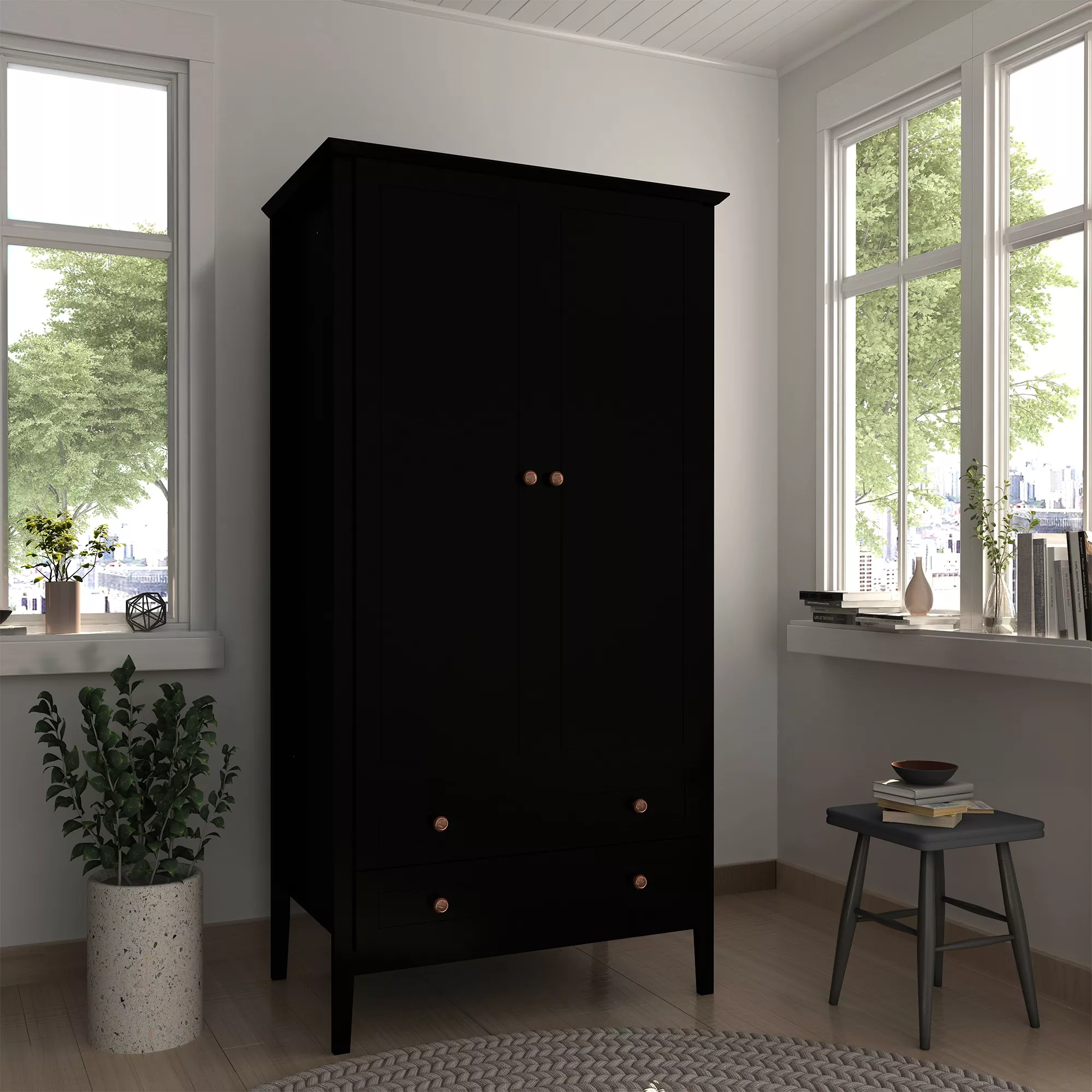 Crown Black Armoire