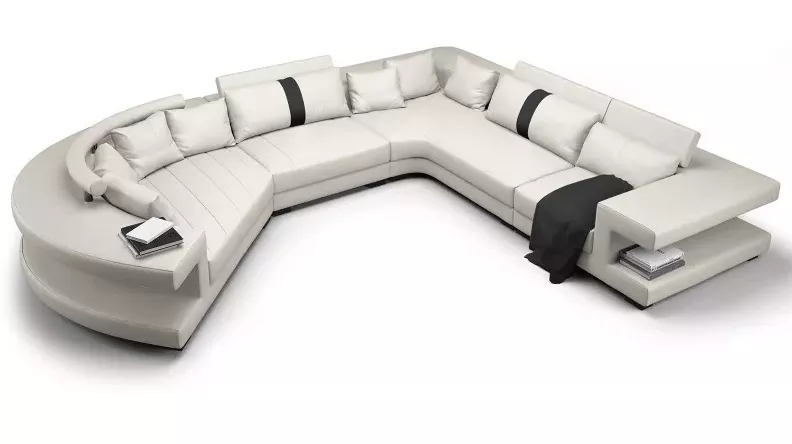 Curvy Sectional Leather Sofa