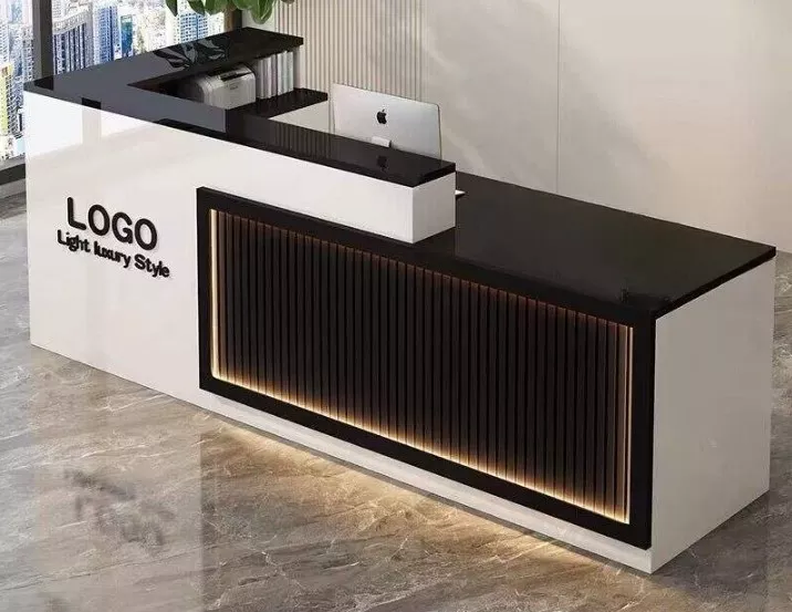 Customizable LED Reception Desk For Office