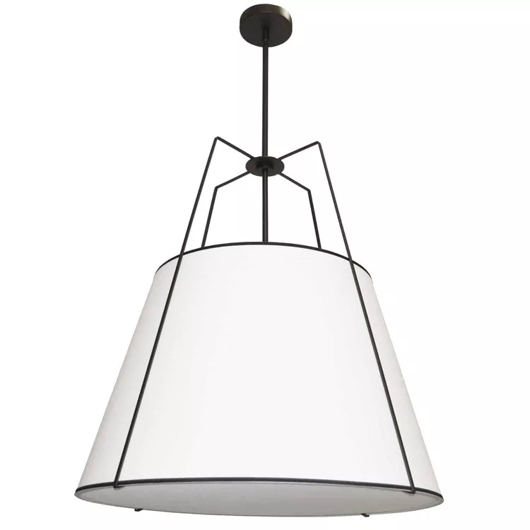 Dainolite Modern Trapezoid Pendant Light - 3 Light Black & White Shade