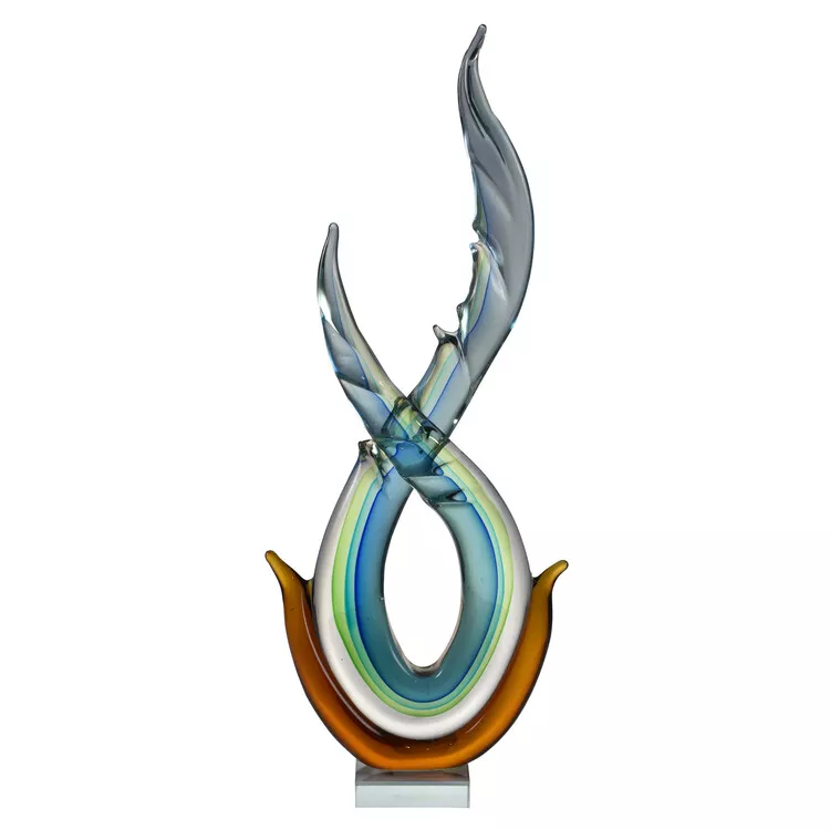 Dale Tiffany Aqua Handcrafted Art Glass Sculpture