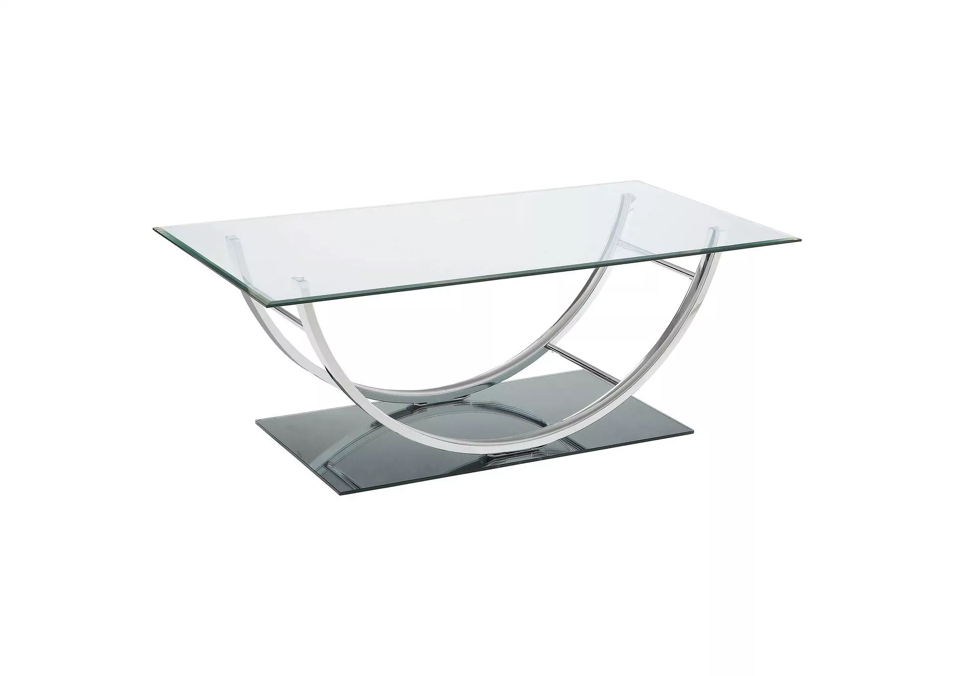 Danville Rectangular U-Shaped Glass Top Coffee Table Chrome