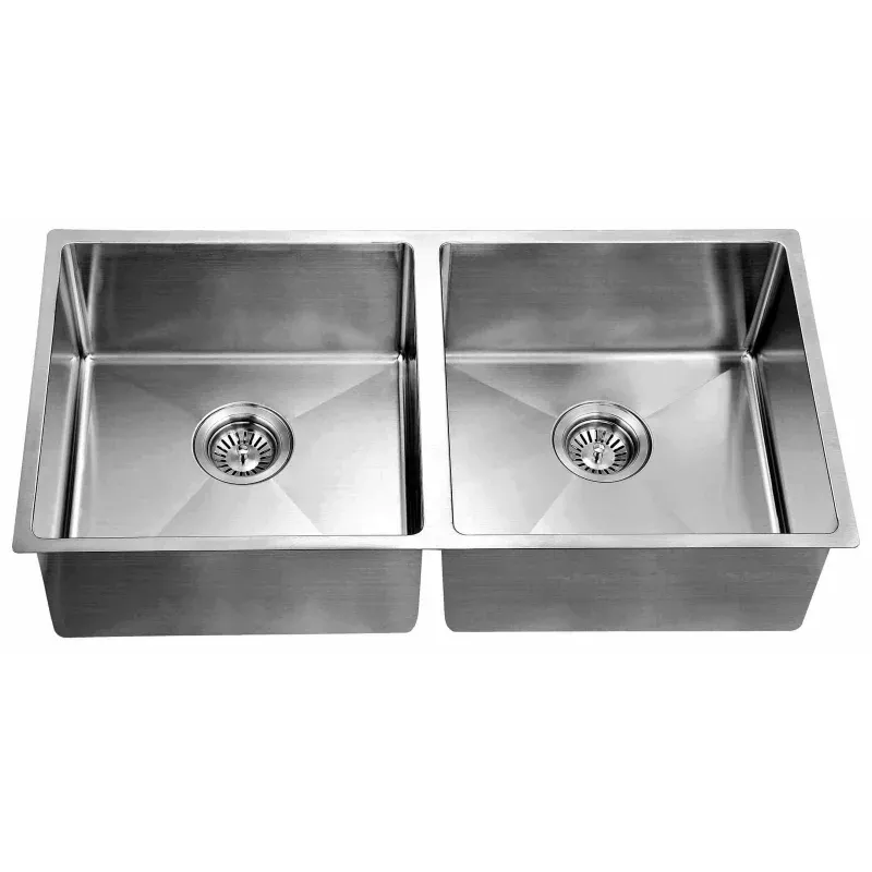 Dawn Undermount Extra Small Corner Radius Equal Double Bowls Kitchen Sinks