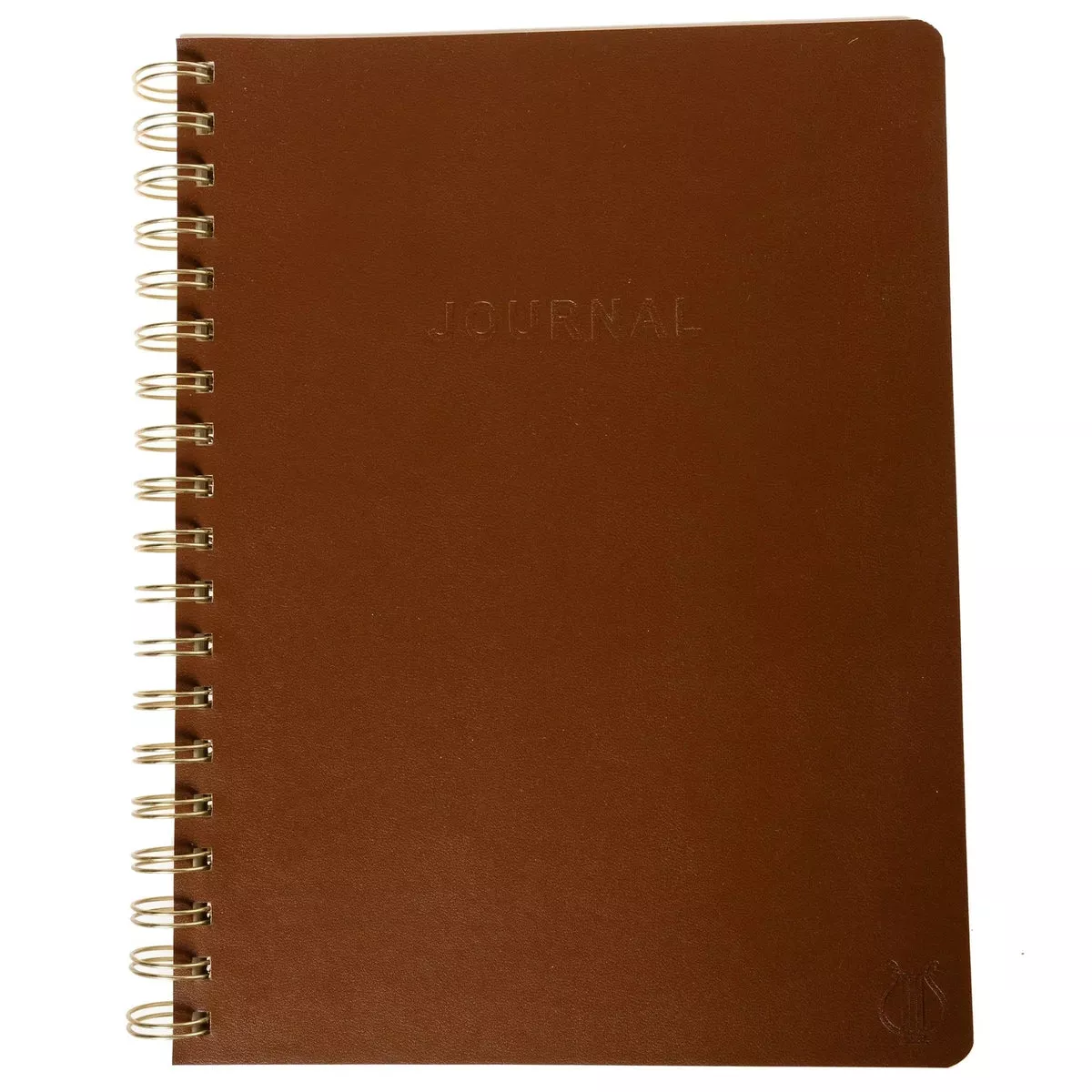 Debossed Coil Bound Journal - Brown