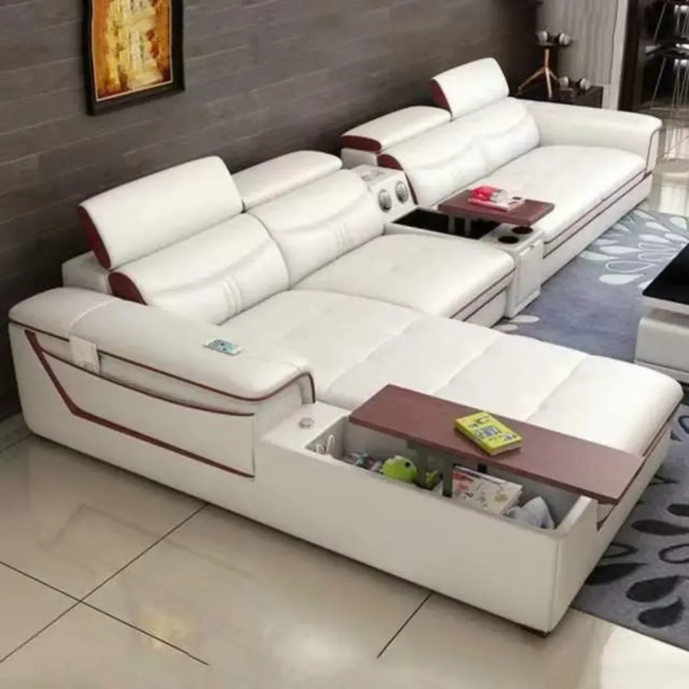 Decorous Leather Sectional Sofa With Chaise