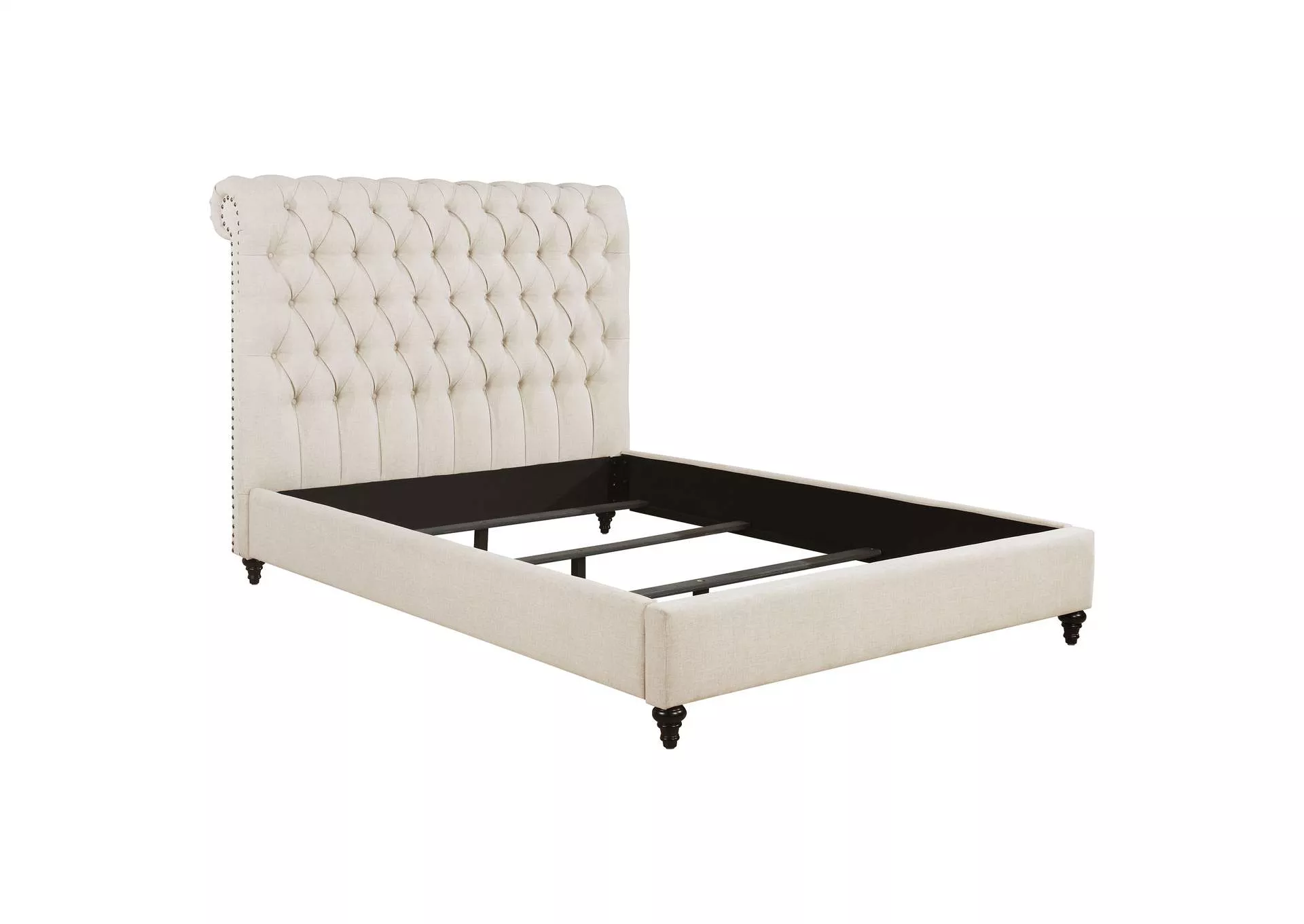 Devon 57-inch Upholstered Queen Panel Bed Beige