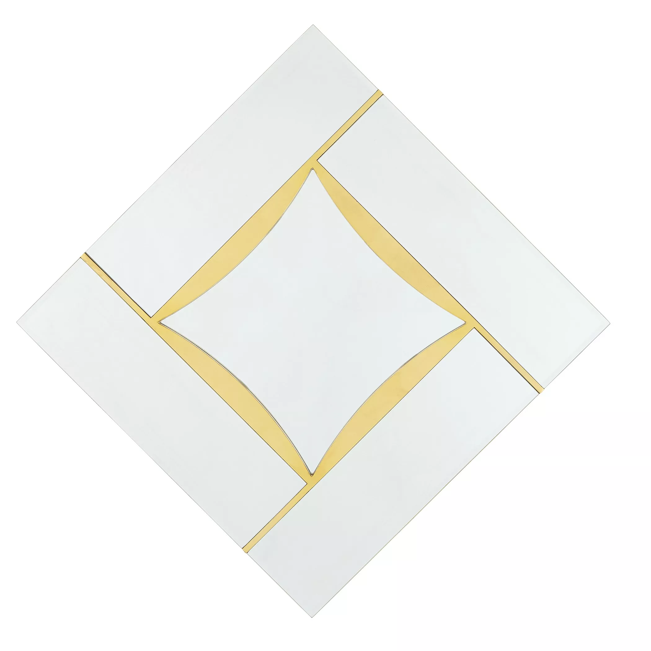Diamond Shape Mirror- Gold