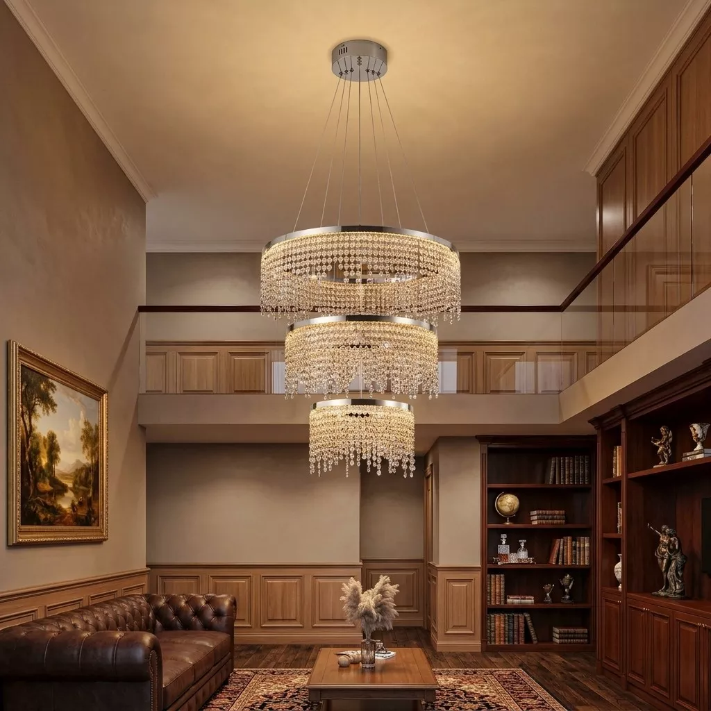 Dimmable LED Round Crystal Chandelier