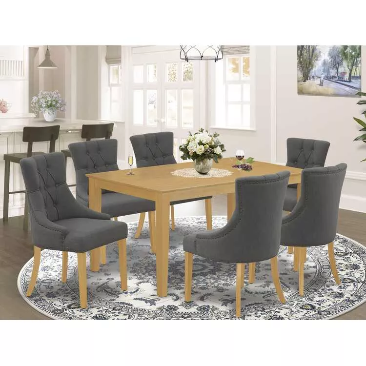 Dinette Set Oak Kitchen Table 7 Piece