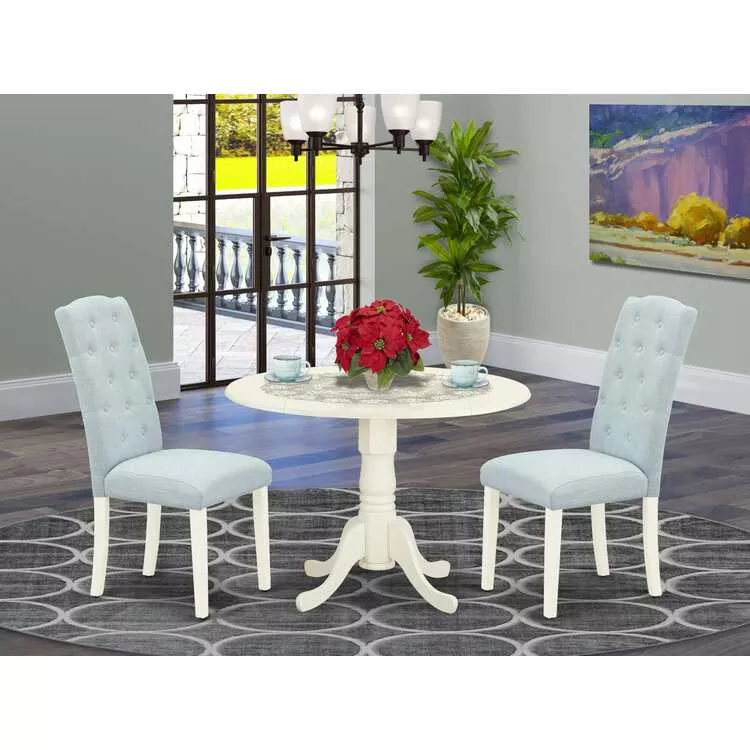 Dinette Set - Small Rounded Table & 2 Parsons Chairs