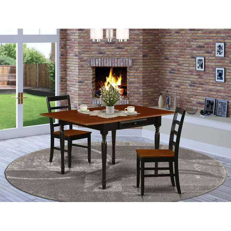 Dining Room Table Set 3 Piece Black Cherry