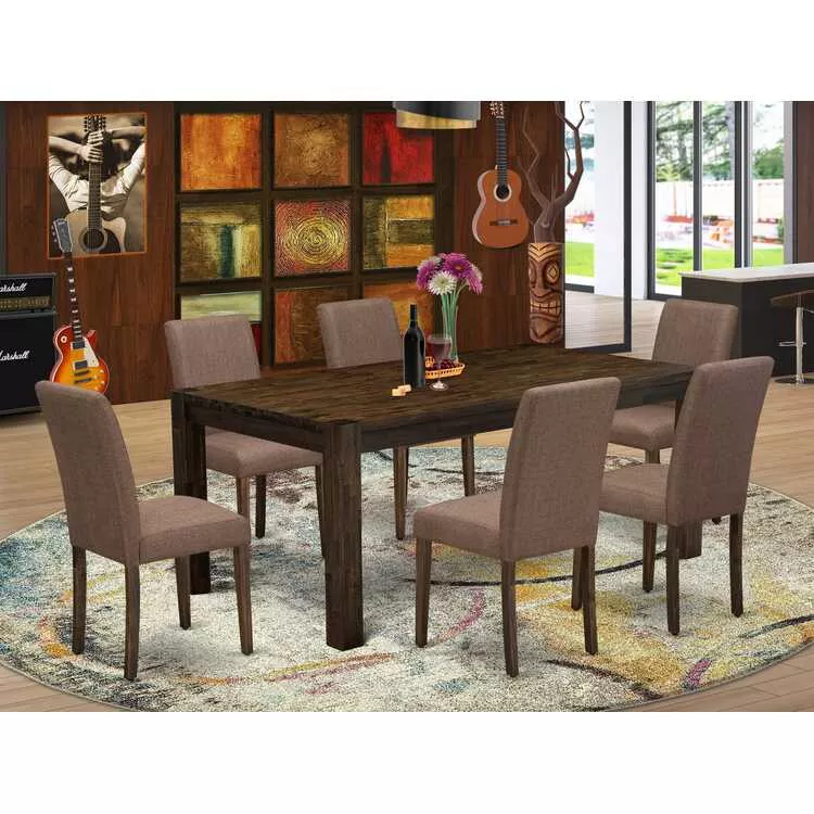 Dining Room Table Set with Distressed Finish