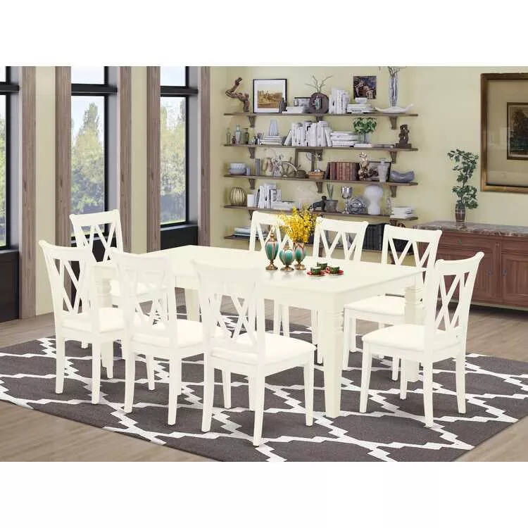 Dining Set - Rectangle Table & Linen White Chairs