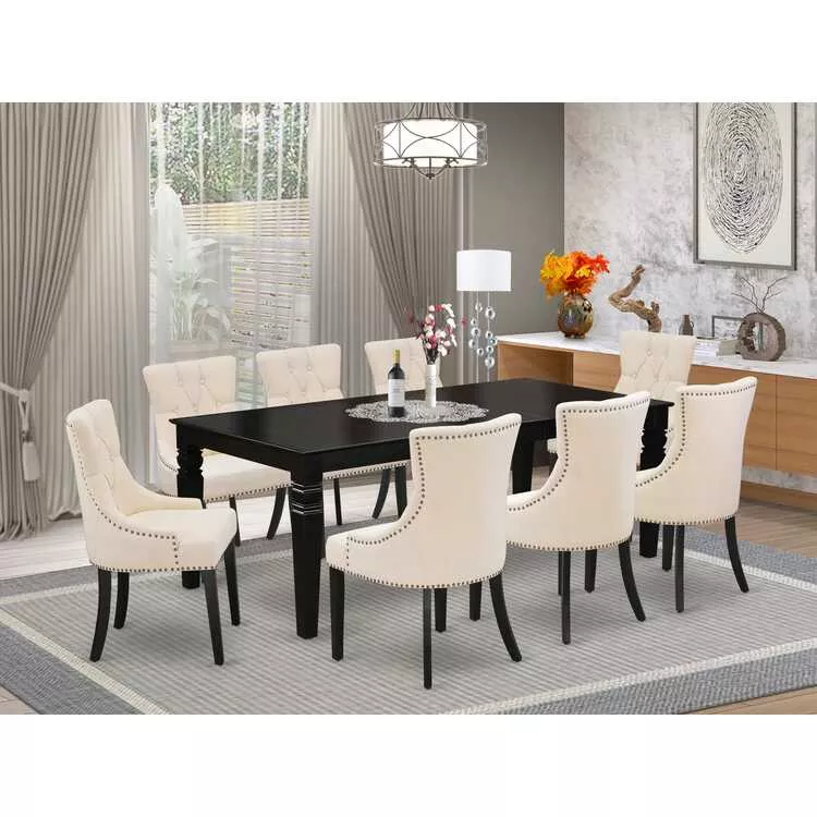 Dining Sets Black Finish Parson Chairs
