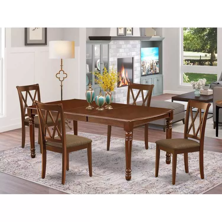Dining Sets Mahogany Rectangular Table Linen Chairs