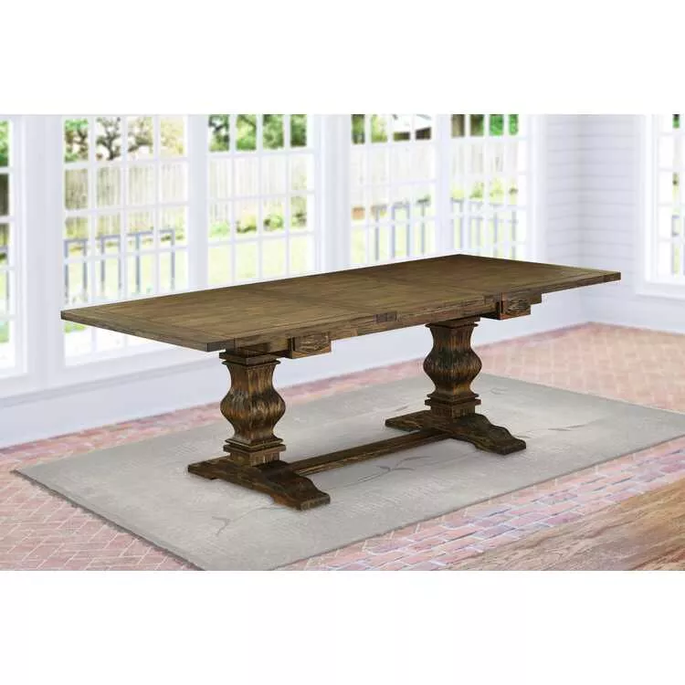 Distressed Jacobean Rectangular Dining Table
