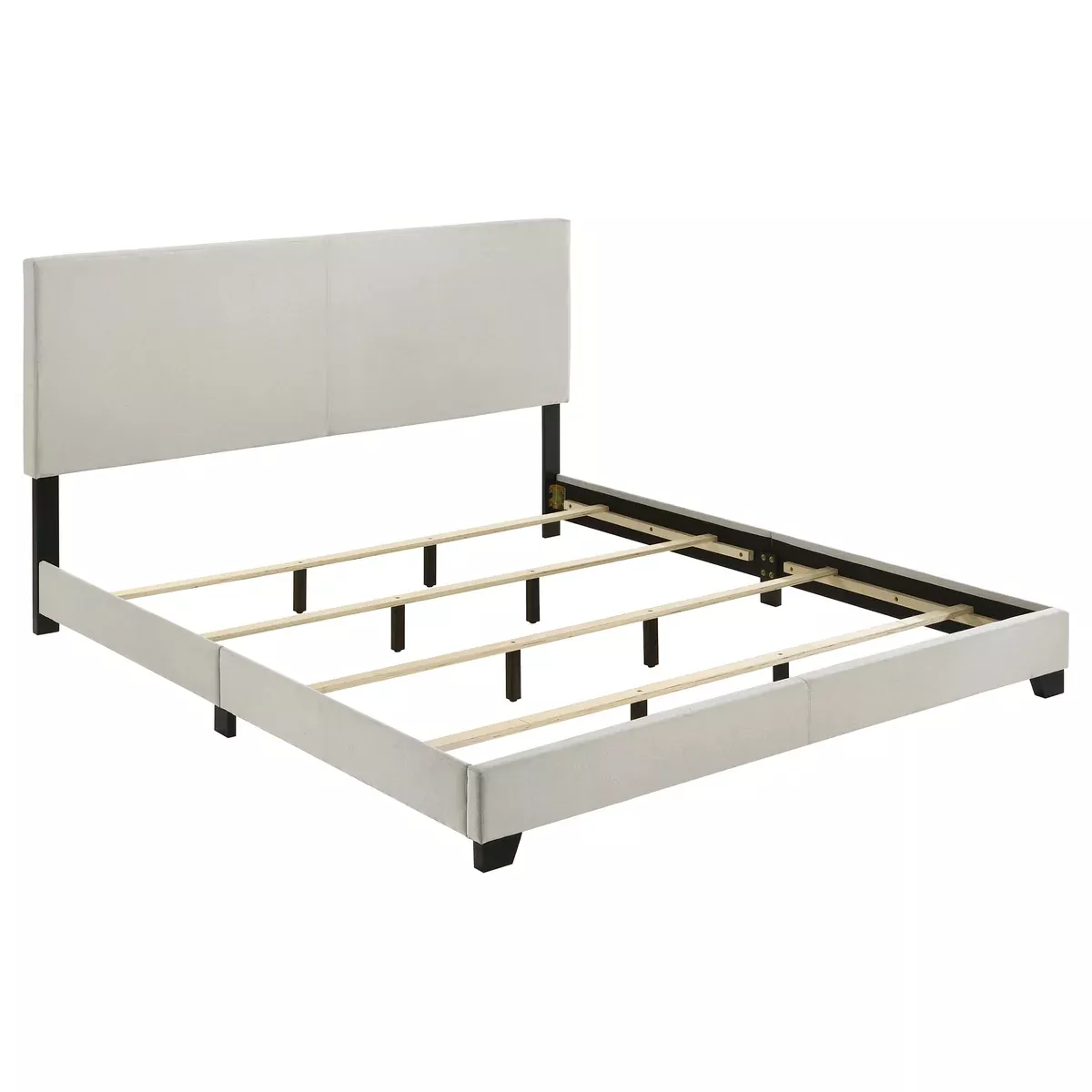 Dorian Fabric Upholstered Eastern King Panel Bed Cream