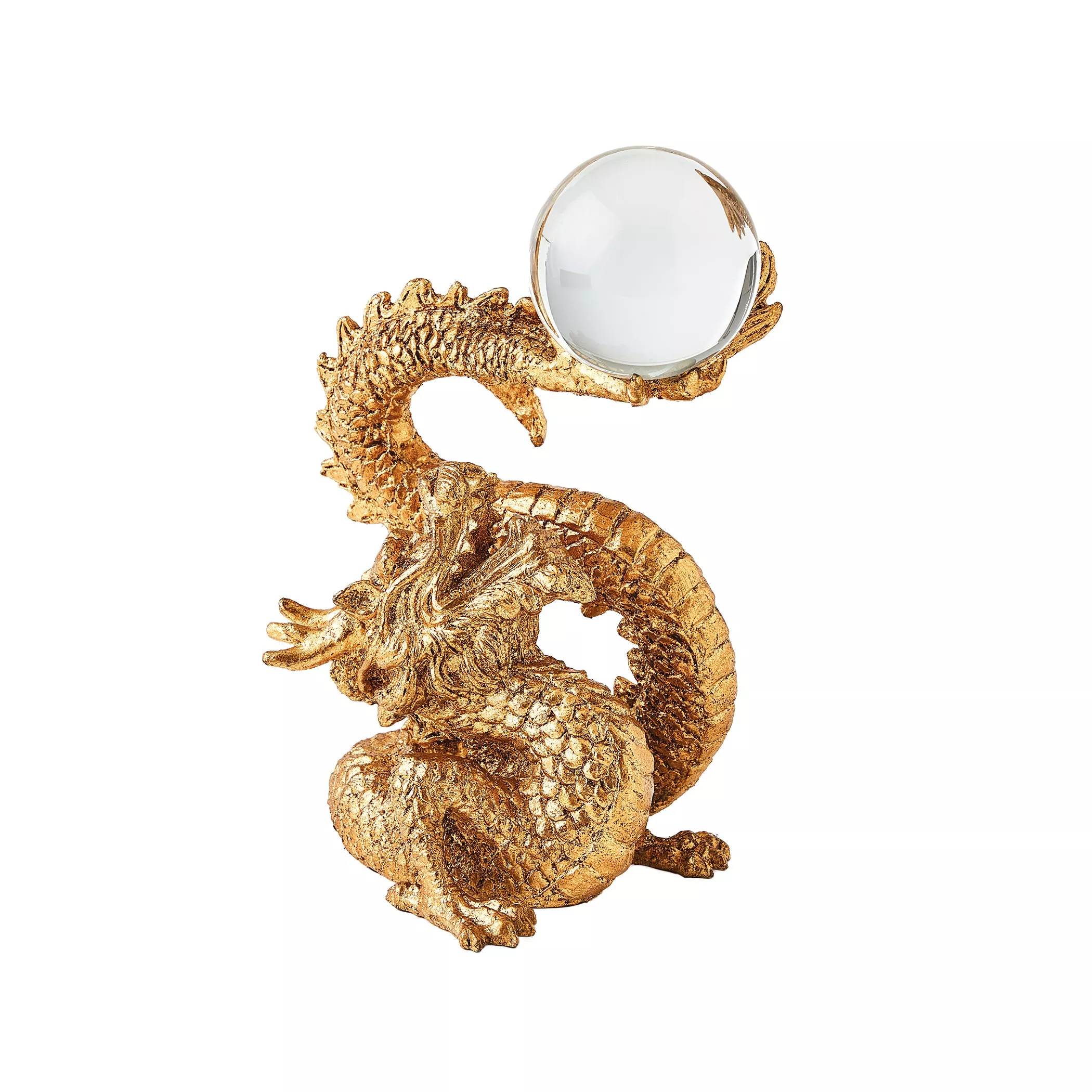Dragon Holding Sphere-Gold